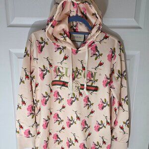 Gucci Floral Logo Cotton Hoodie Cream Women’s M COLOR: Cream with multicolor flo